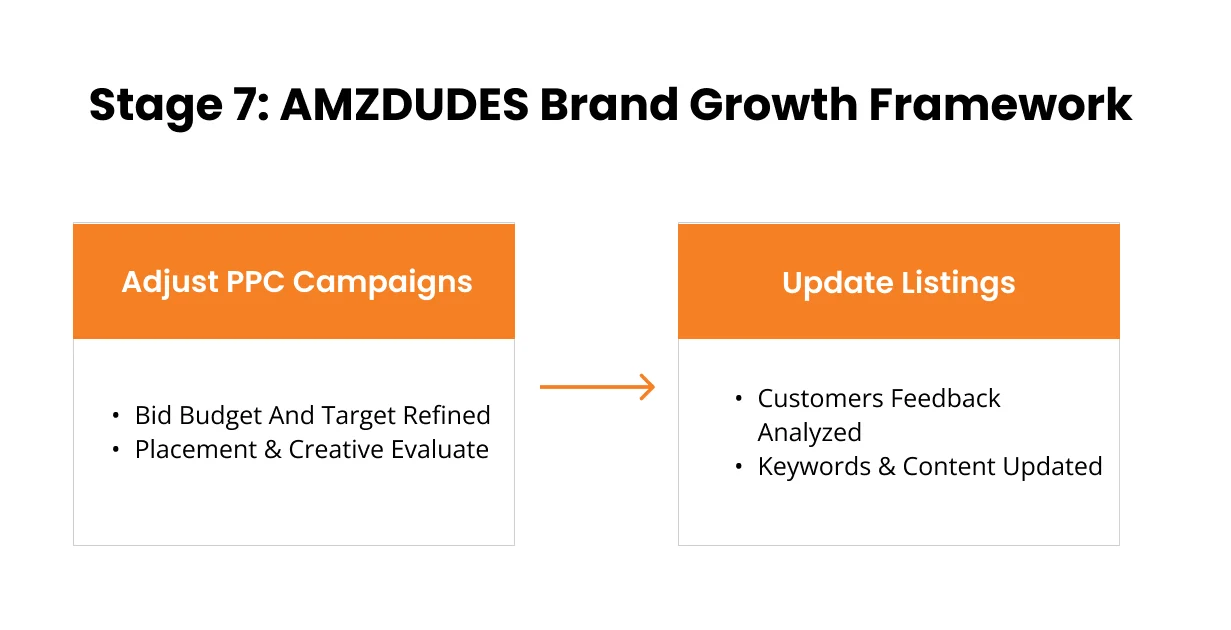 image showing stage 7 of AMZDUDES brand growth framework